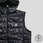 Moncler Hooded Puffer Vest in Navy Blue