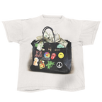 White Designer Bag Streetwear Tee Loose Fit T Shirt 190 GSM Cotton Heavyweight Premium