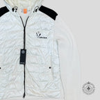 Moncler Padded Front Waffle Knit Jacket in Cream