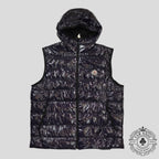 Moncler Hooded Puffer Vest in Navy Blue