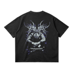 Kryptic Myst Garment Dyed Streetwear Tee 260GSM Cotton Faded Raw Hem True To Size