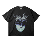 Kryptic Myst Garment Dyed Streetwear Tee 260GSM Cotton Faded Raw Hem True To Size